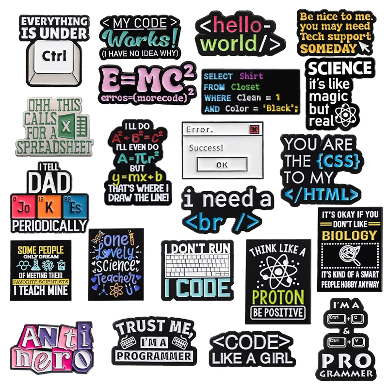 Science Bob - Set kode Program pin Enamel elemen