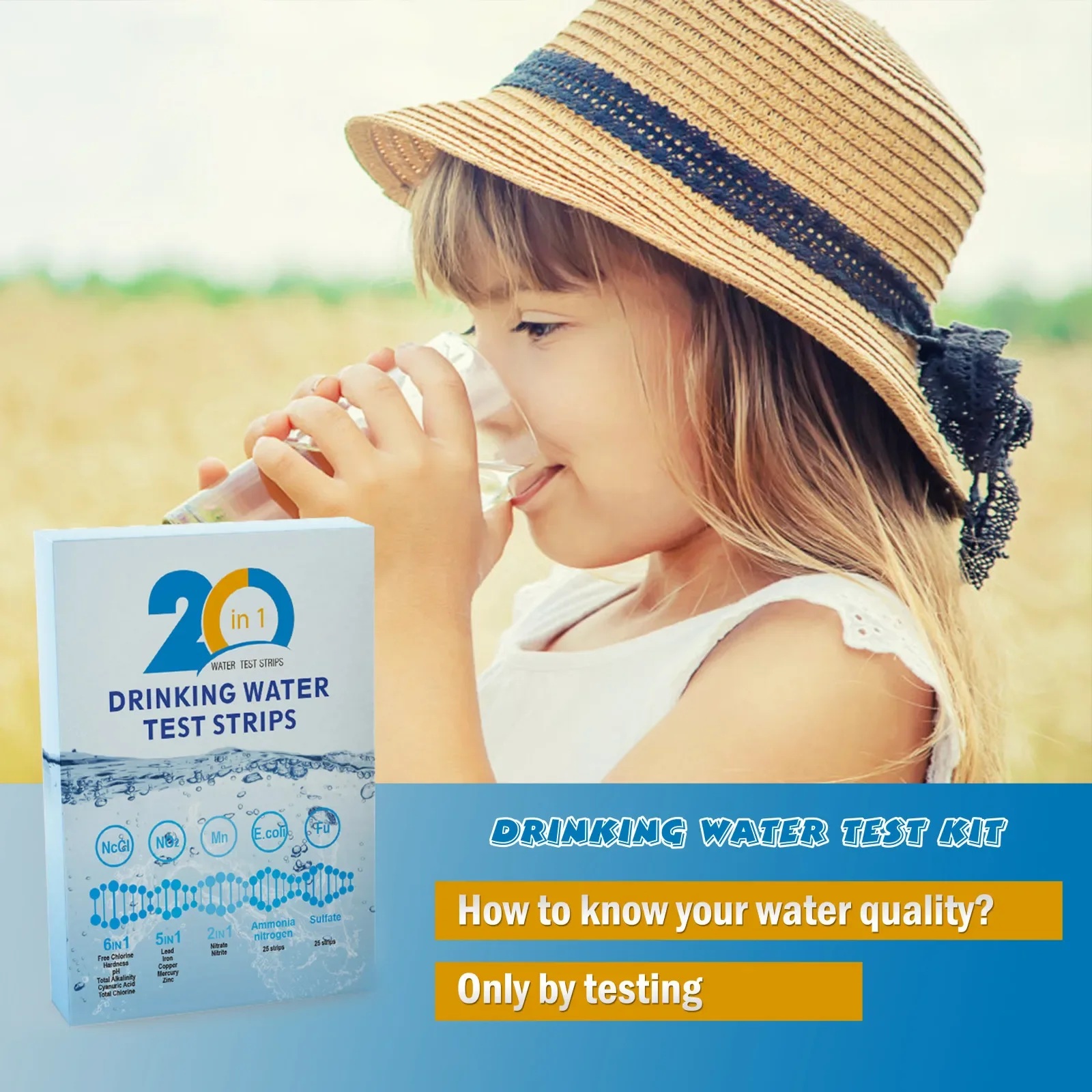 YAGO 20 in 1 Strip Tes Air Kit - Water Testing Kit ulasan dan harga